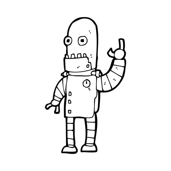 Cartoon wuivende robot — Stockvector