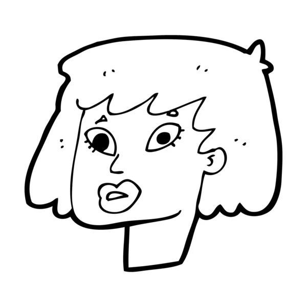 Kreskówka ładna kobieta twarz — Wektor stockowy