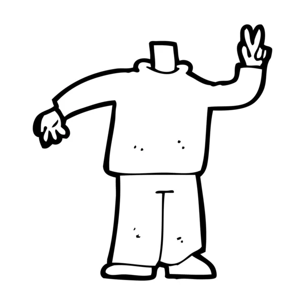 Cartoon body giving peace sign — Stock Vector