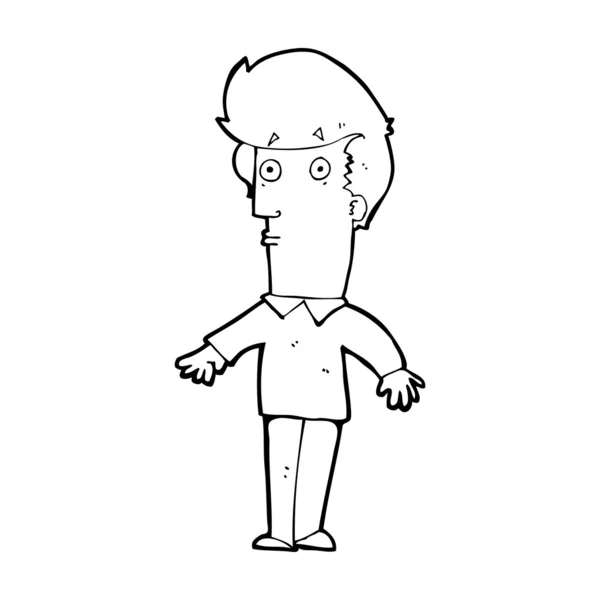 Dessin animé Homme Startled — Image vectorielle