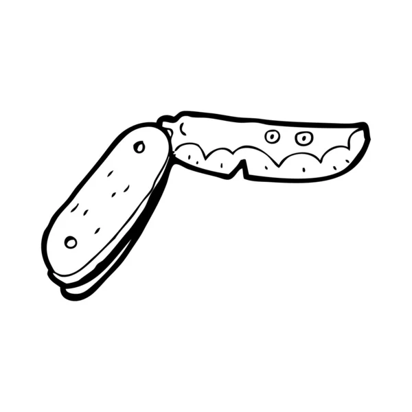 Cuchillo plegable de dibujos animados — Vector de stock