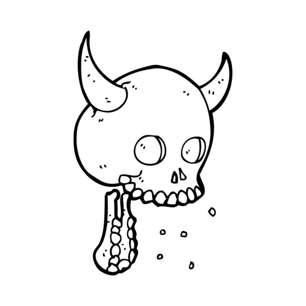 Cartoon spooky schedel — Stockvector