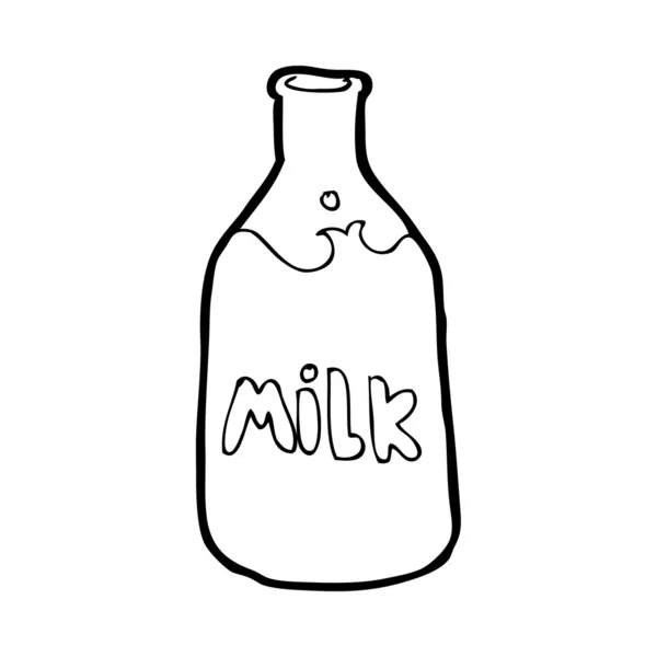 Karikaturenflasche Milch — Stockvektor