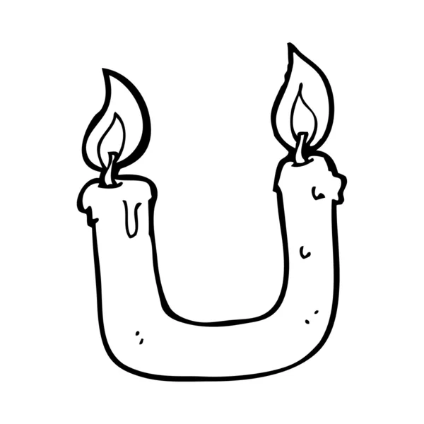 Hořící svíčku na obou koncích kreslený — Stockový vektor
