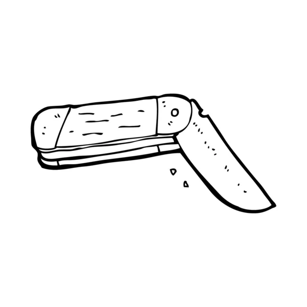 Cuchillo plegable de dibujos animados — Vector de stock