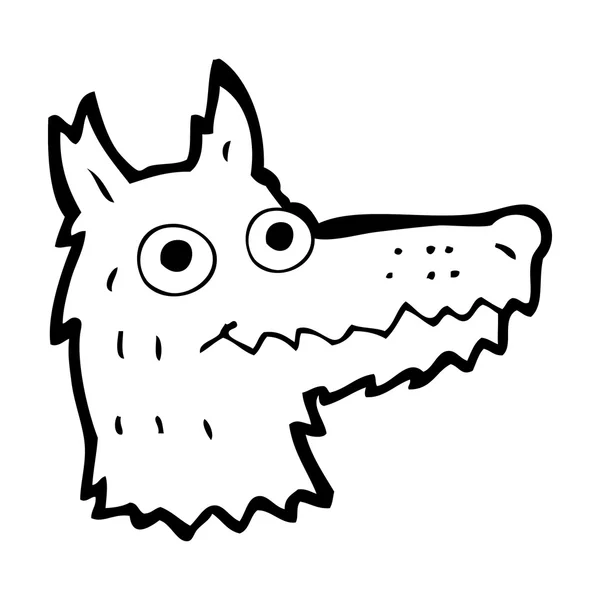 Cabeza de lobo de dibujos animados — Vector de stock