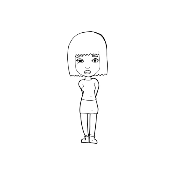 Kreslený seriózní dívka — Stockový vektor