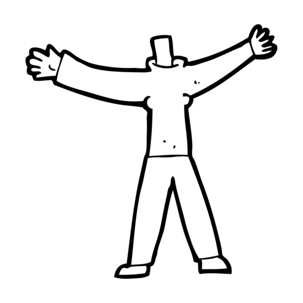 Corpo sem cabeça desenhos animados — Vetor de Stock