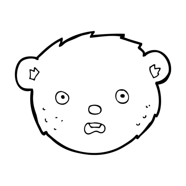 Tekenfilm teddybeer gezicht — Stockvector