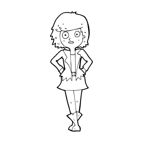 Chica de dibujos animados en chaqueta — Vector de stock