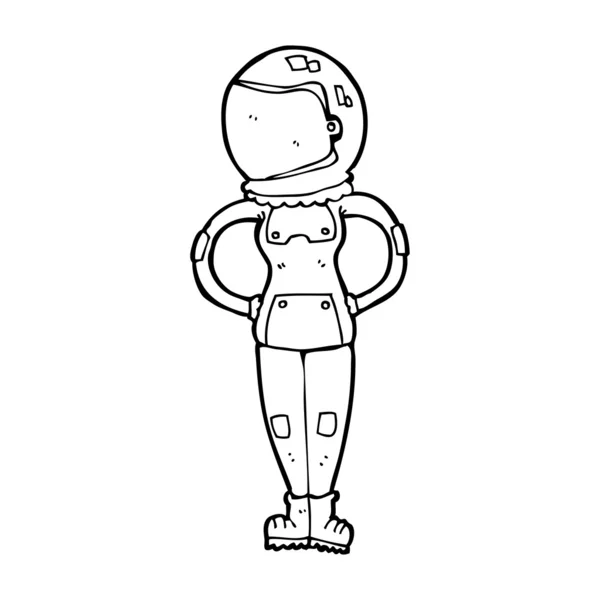 만화 여성 우주 비행사 — 스톡 벡터