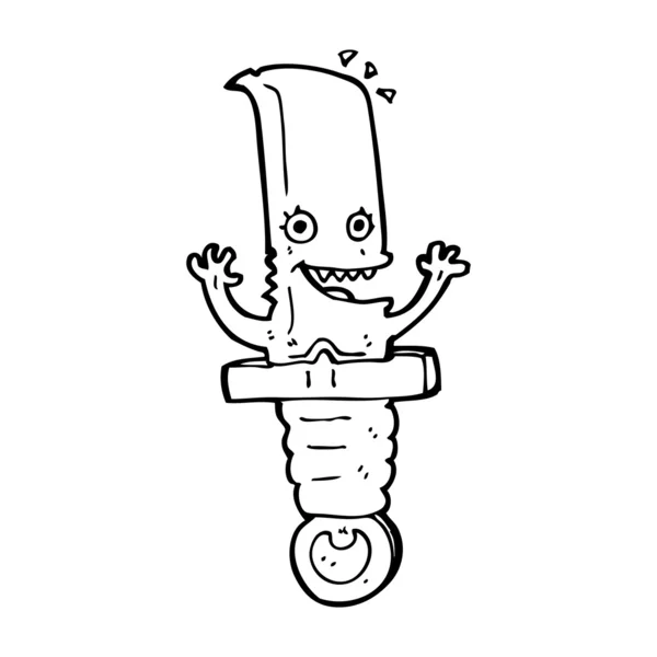 Personaje loco cuchillo de dibujos animados — Vector de stock