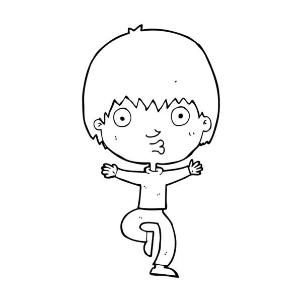 卡通兴奋的男孩 — 图库矢量图片