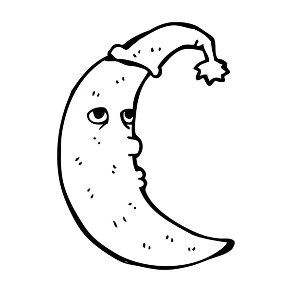 Dibujos animados luna somnolienta — Vector de stock