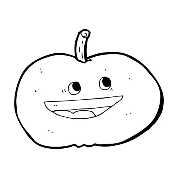 Dibujos animados manzana feliz — Vector de stock