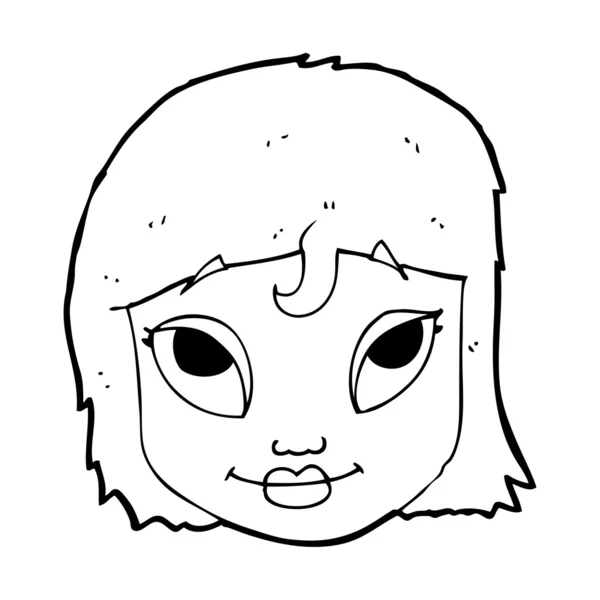 Mujer de dibujos animados sonriendo — Vector de stock