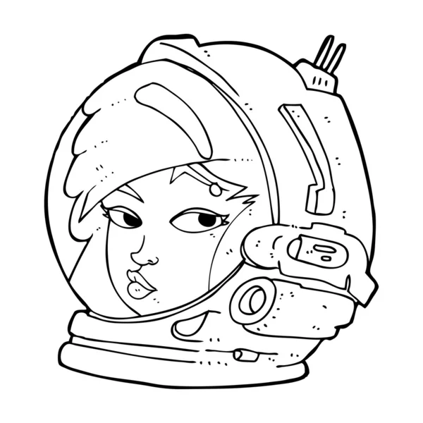 Astronauta feminina dos desenhos animados — Vetor de Stock