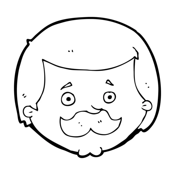Dessin animé homme avec moustache — Image vectorielle