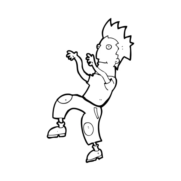 Dessin animé homme heureux faisant danse drôle — Image vectorielle