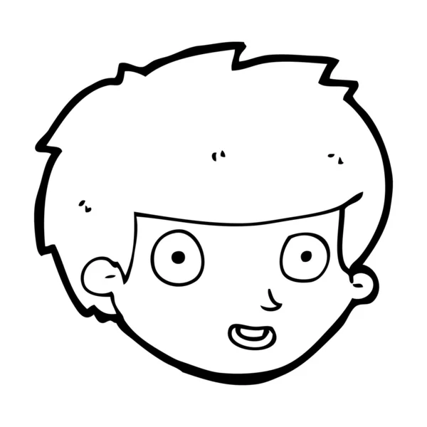 Γελοιογραφία πρόσωπο ευτυχισμένη αγοριού — Διανυσματικό Αρχείο