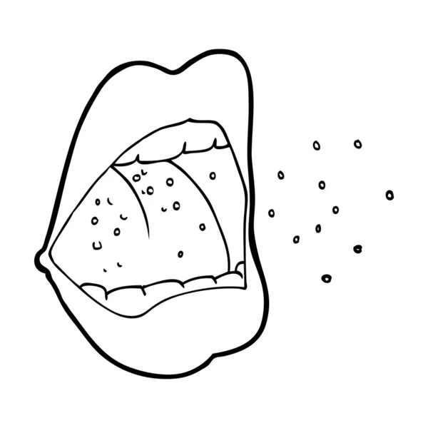 Dessin animé éternuement bouche — Image vectorielle