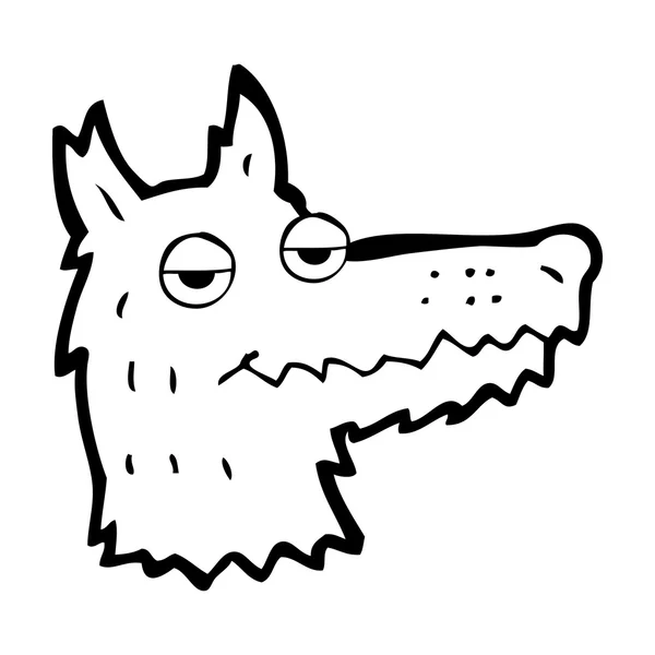 Cabeza de lobo de dibujos animados — Vector de stock