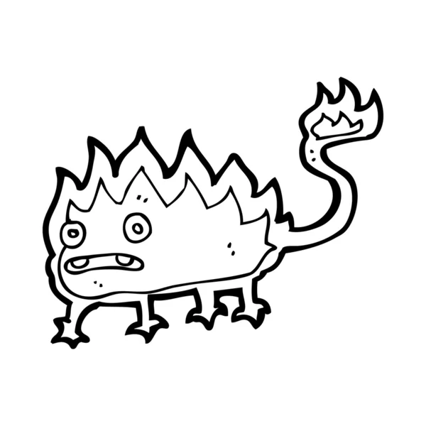 Pequeño demonio de fuego de dibujos animados — Vector de stock