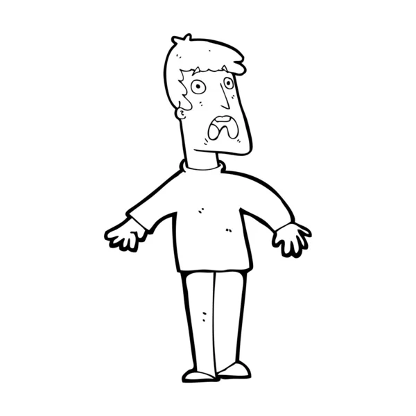 Kreslený vyděšený muž — Stockový vektor