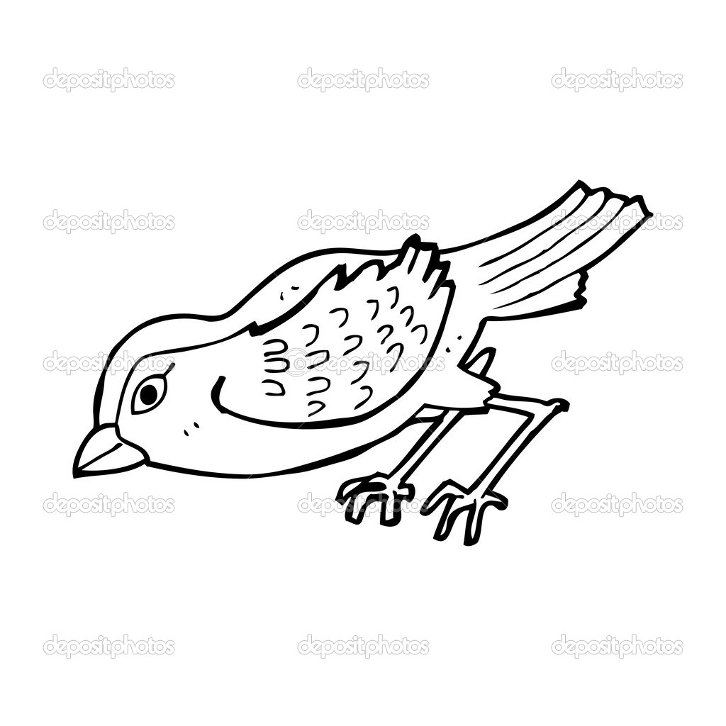 Dessin Animé Oiseaux Jardin Image Vectorielle