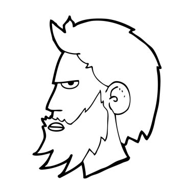 Sakallı çizgi film adamı.