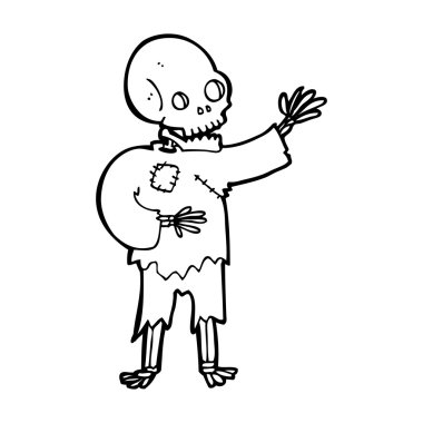 iskelet sallayarak cartoon