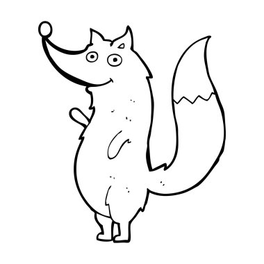 karikatür sallayarak kurt