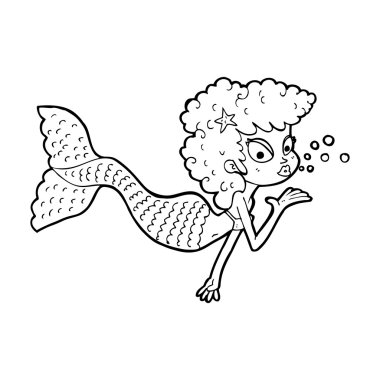 Çizgi film denizkızı öpücüğü