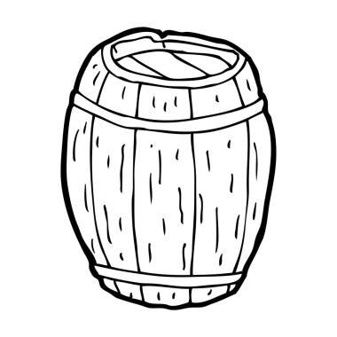 karikatür ahşap varil