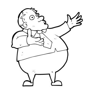 Çizgi film çileden çıkmış orta yaşlı adam