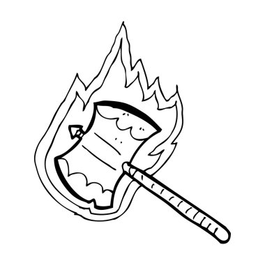 çizgi film yanan balta