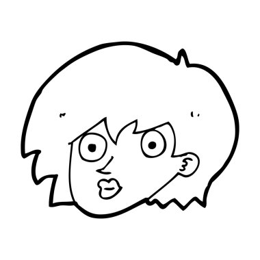 Çizgi film kadın yüzüne şaşırdı