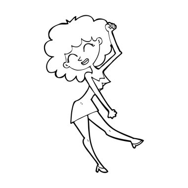 çizgi film dans eden kadın