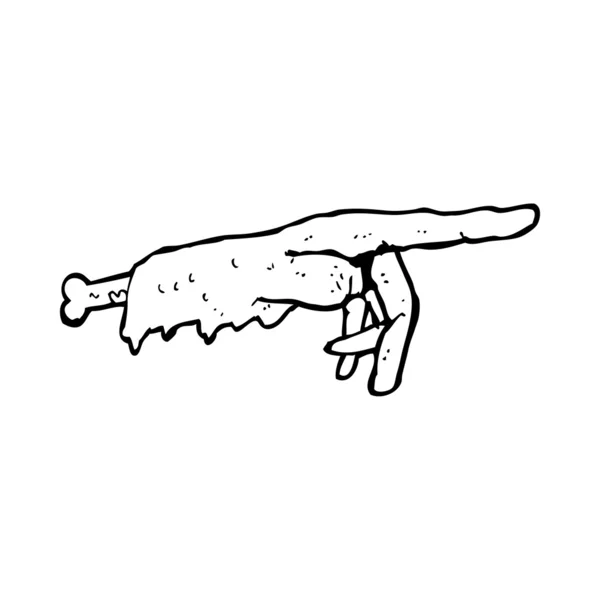Dessin animé pointant main zombie — Image vectorielle
