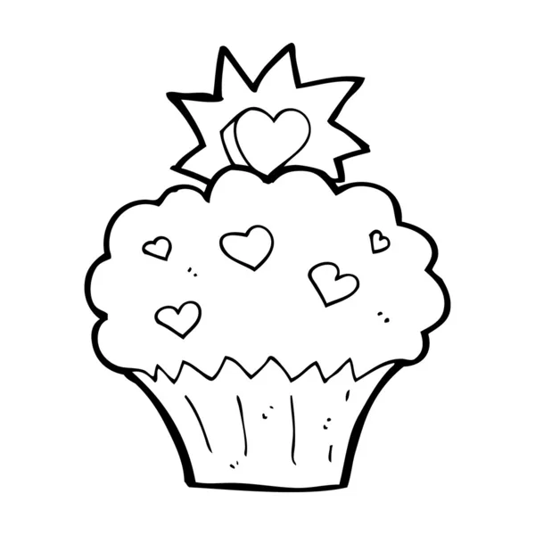 Cartoon kärlek hjärtat cupcake — Stock vektor