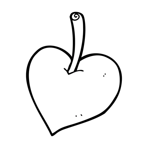 Cartone animato amore cuore mela — Vettoriale Stock