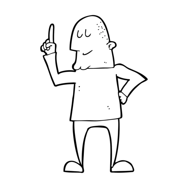 Karikaturist zeigt mit dem Finger — Stockvektor