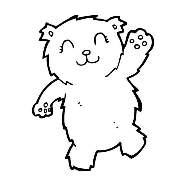 Kreslený mává medvídek — Stockový vektor