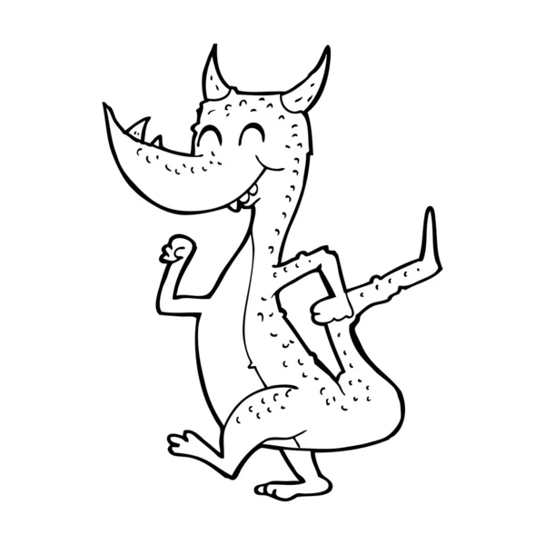 Dessin animé heureux dragon — Image vectorielle