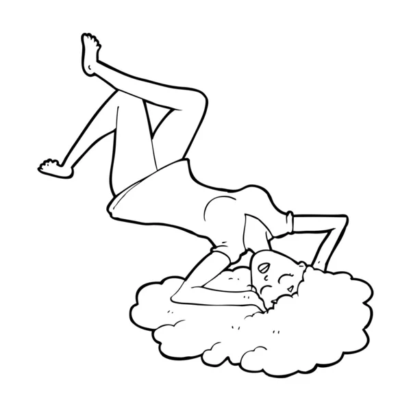Dessin animé femme couché sur le sol — Image vectorielle