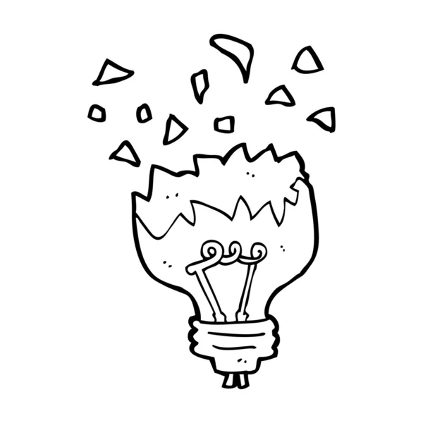 Kreslený žárovka explodující — Stockový vektor