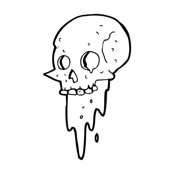 Gross halloween skull cartoon — Stock Vector