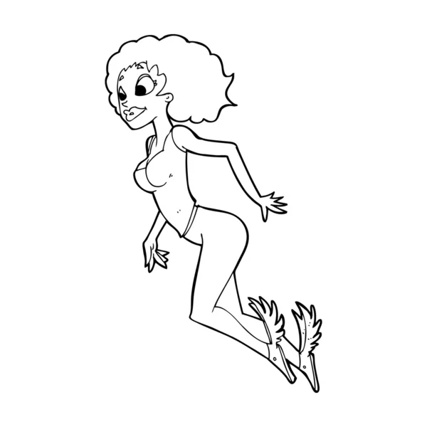 Cartoon flygande kvinna — Stock vektor