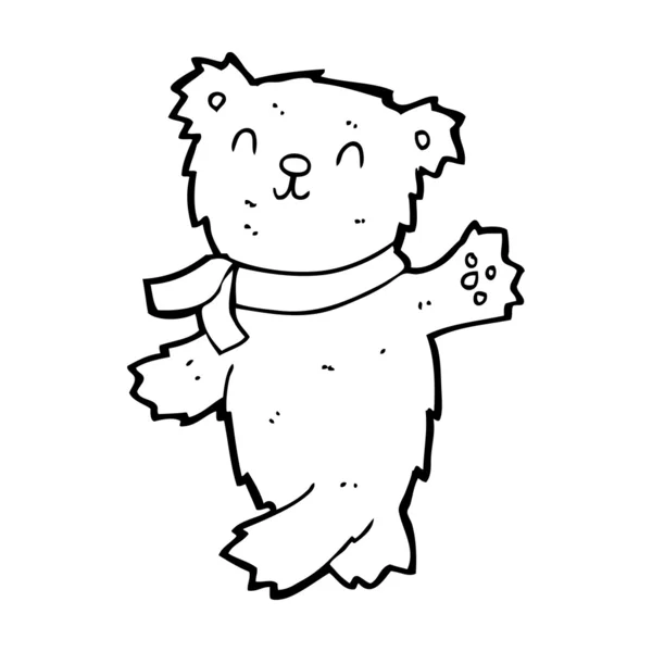 Мультяшний махаючий плюшевий ведмідь — стоковий вектор