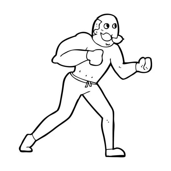 Boxeur rétro dessin animé homme — Image vectorielle